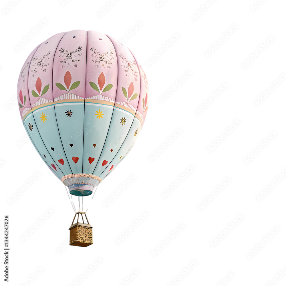 Obraz premium Pastel Hot Air Balloon Illustration