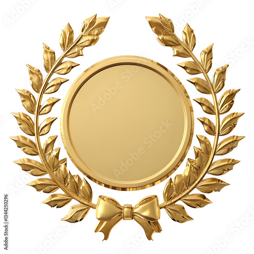 Gold Circular Award on a Transparent Background