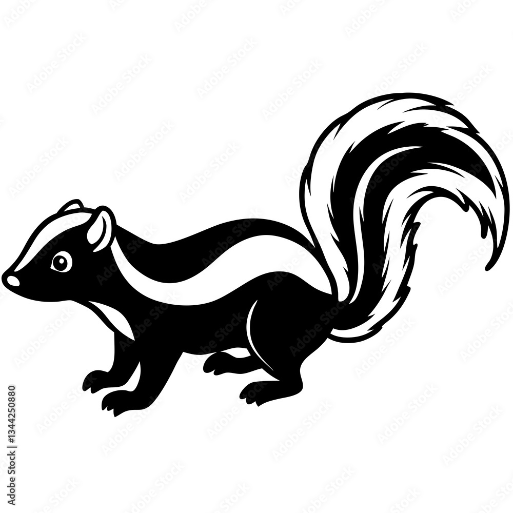 Elegant Skunk Line Drawing Elegant Skunk Line Drawing