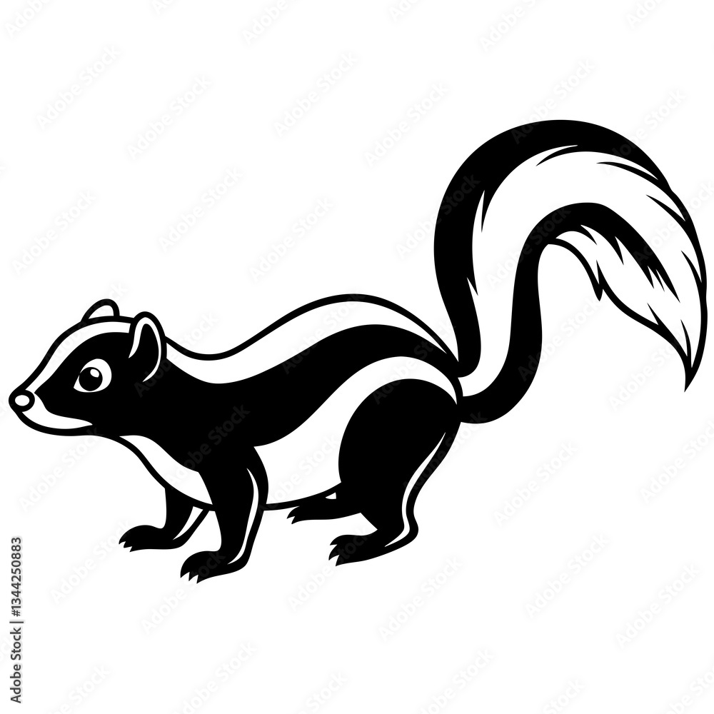 Elegant Skunk Line Drawing Elegant Skunk Line Drawing