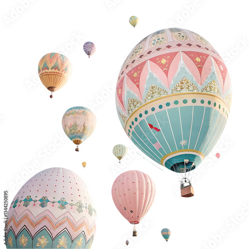 Pastel Hot Air Balloons: Dreamy Image