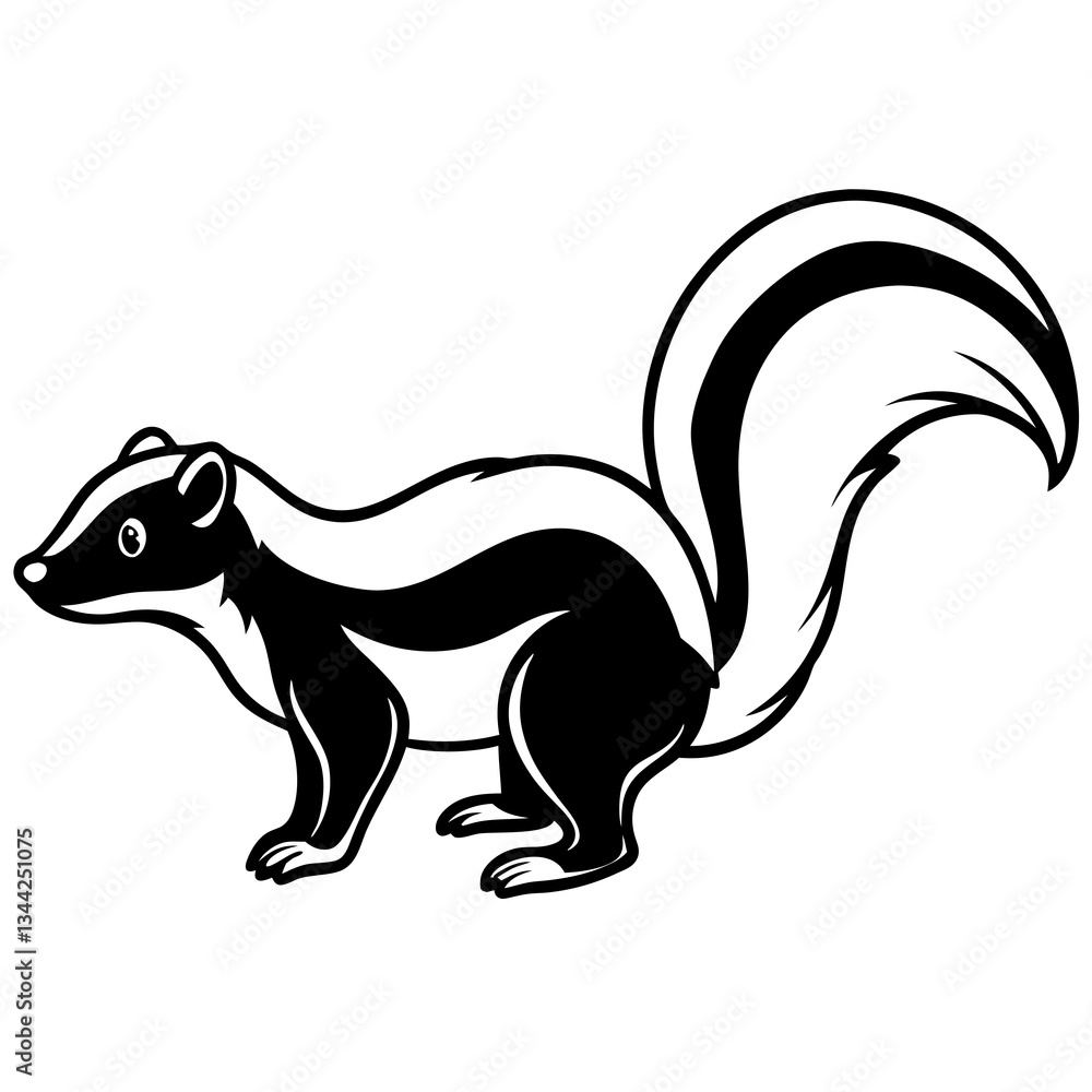 Obraz premium Elegant Skunk Line Drawing