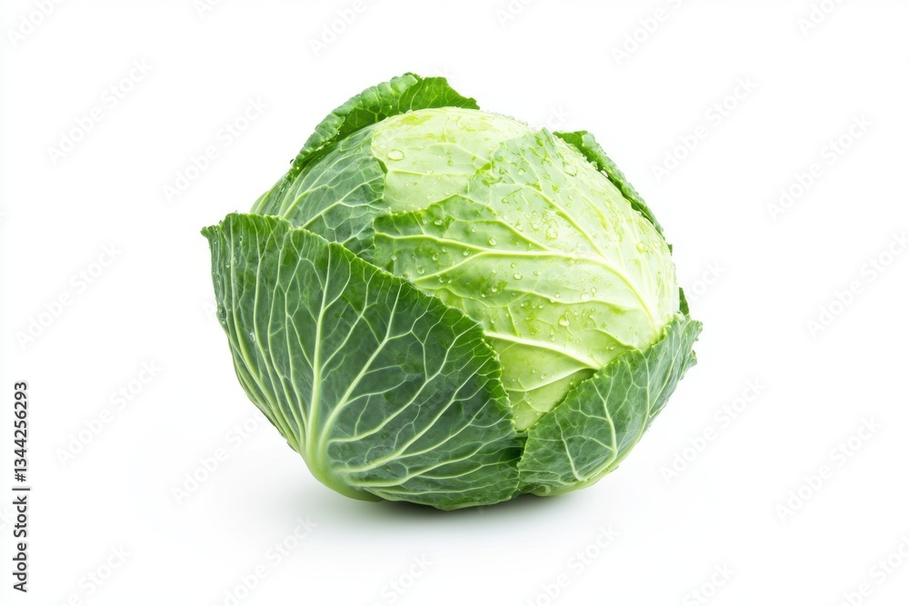 Fresh green cabbage head, a versatile and nutritious vegetable, perfect for salads and cooking Fresh green cabbage head, a versatile and nutritious vegetable, perfect for salads and cooking