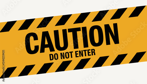 Illustration A caution tape with a yellow and black stripe concept.