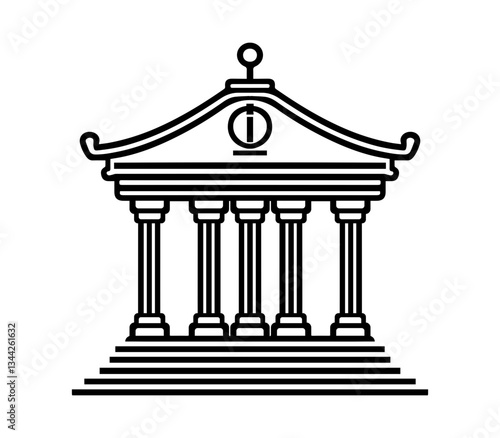 Vector Illustration of an Ancient Temple or Courthouse