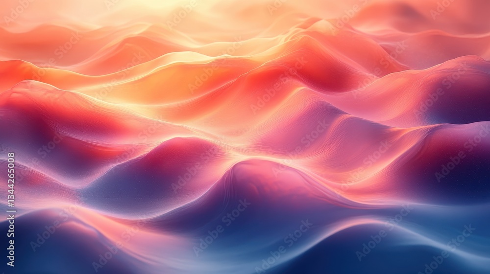 Obraz premium Abstract waves in orange and blue gradient