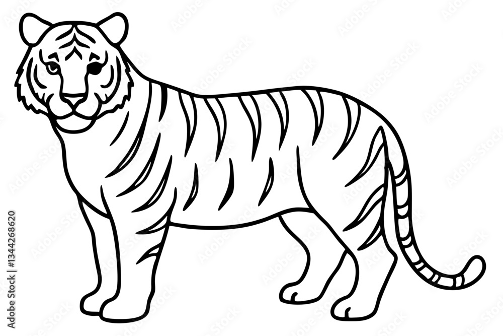 Fototapeta premium Elegant Tiger Sketch
