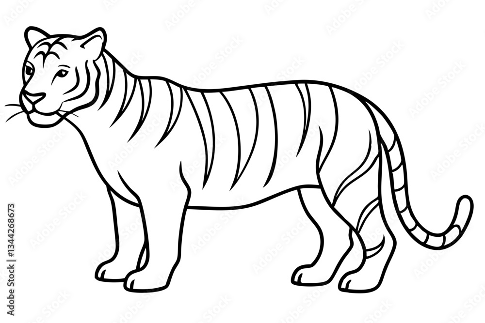 Fototapeta premium Elegant Tiger Sketch