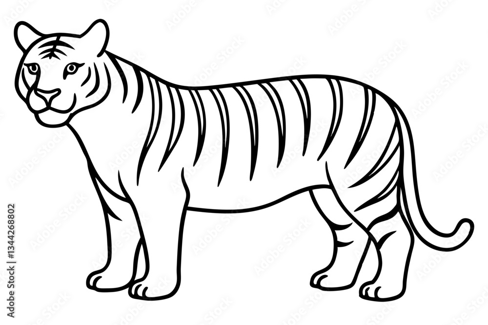 Elegant Tiger Sketch