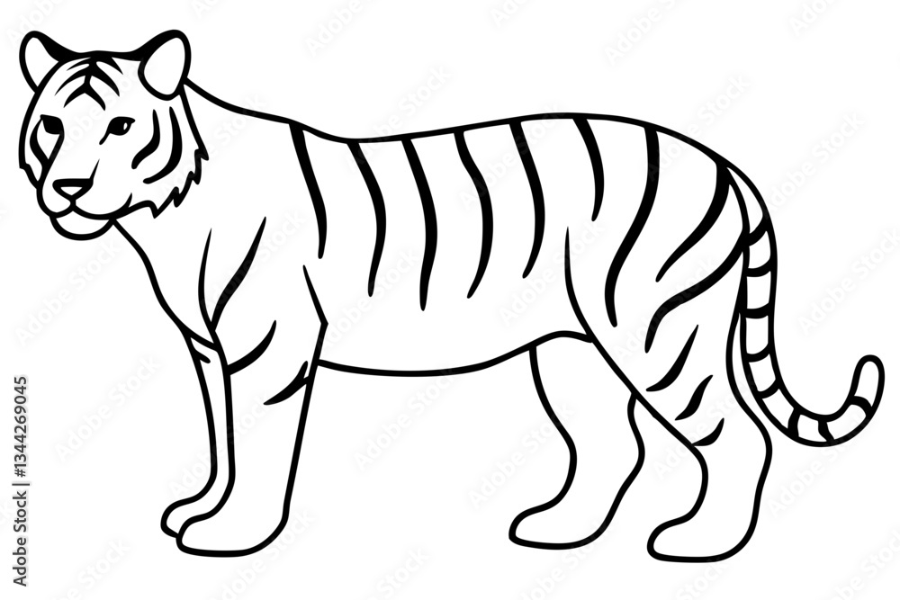 Fototapeta premium Elegant Tiger Sketch