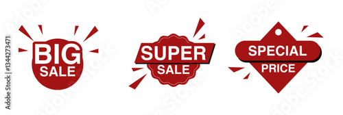 Big Sale, Super Sale, and Special Price Stickers – Promotional Discount Labels for Retail and E-commerce