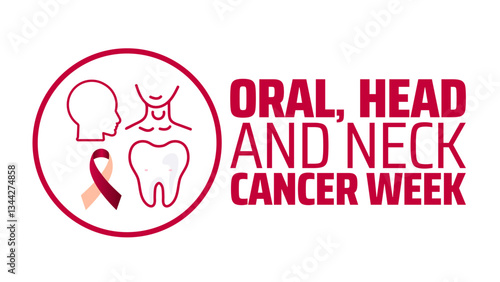 oral, head and neck cancer week background banner or poster design template. observed every year in  April. Holiday concept. Use to any Template, card, poster, placard, template.