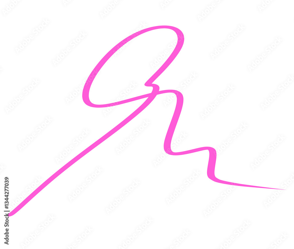 Abstract doodle hand drawn curved stroke shape
