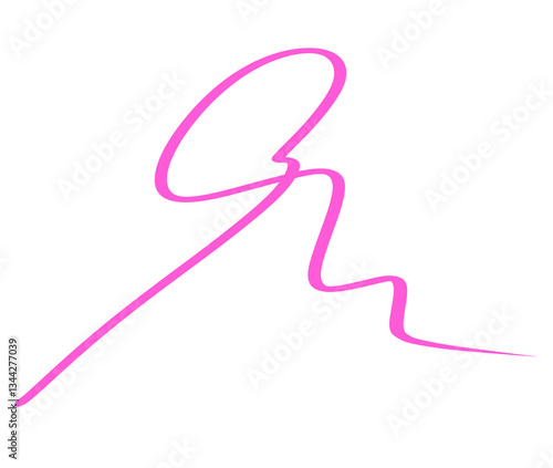 Obraz na płótnie Abstract doodle hand drawn curved stroke shape w salonie