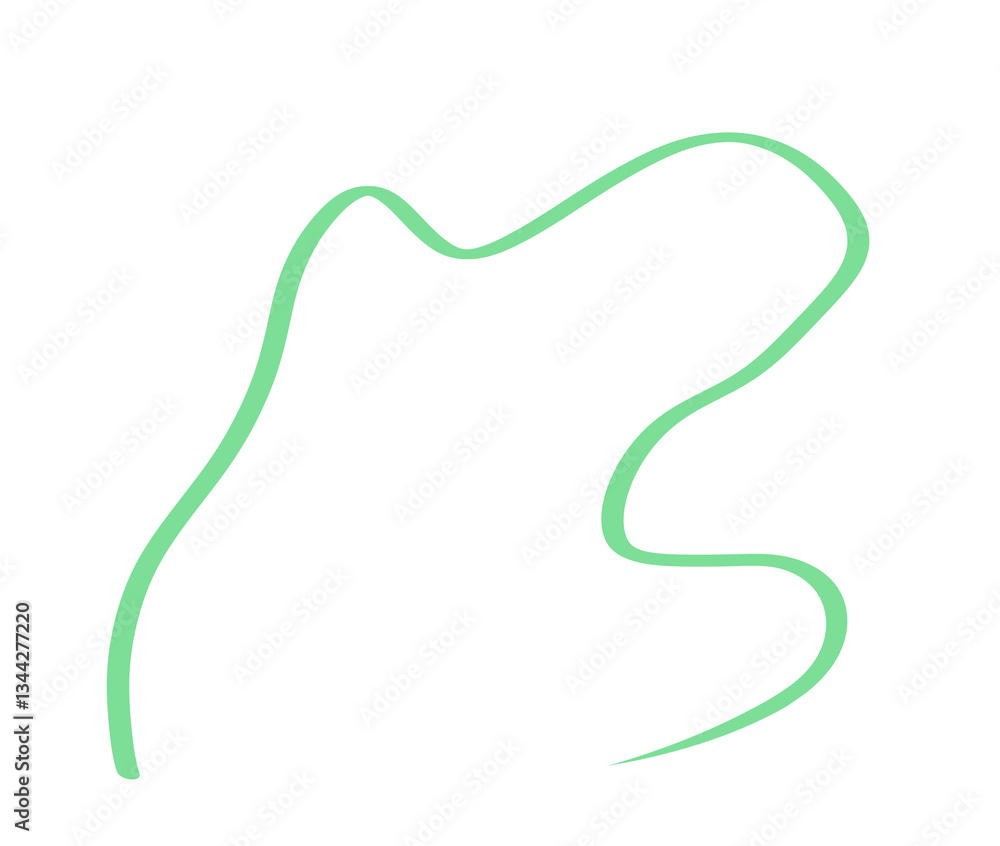 Abstract doodle hand drawn curved stroke shape Abstract doodle hand drawn curved stroke shape