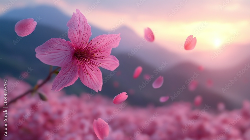 Blossoming Sakura in Sunrise Blossoming Sakura in Sunrise
