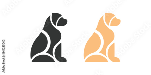 Dog silhouette vector illustration art design. Dog head logo icon set. Dog Sign symbol logo icons. 