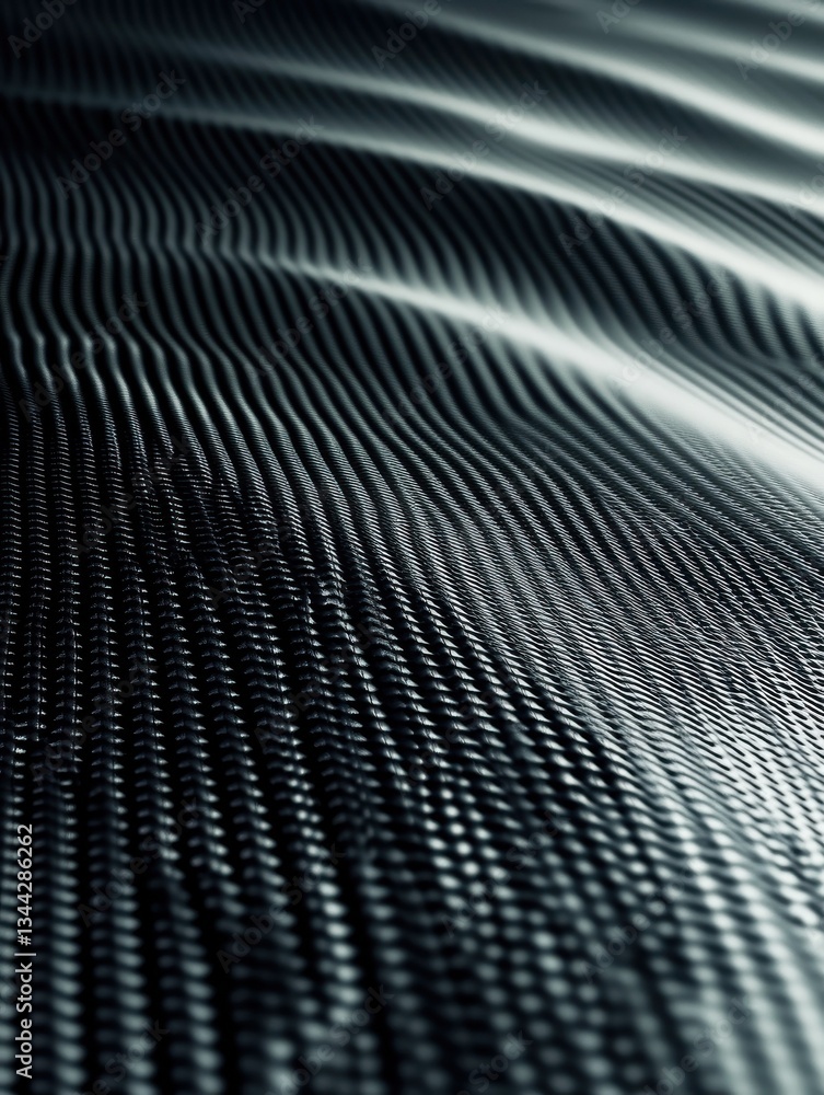 Close-up of a sleek black carbon fiber surface, showcasing intricate patterns and glossy finish Close-up of a sleek black carbon fiber surface, showcasing intricate patterns and glossy finish