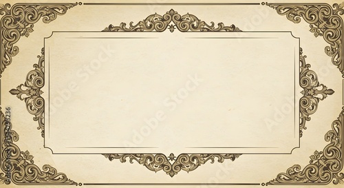 Vintage Ornate Frame with Decorative Border for Invitation or Certificate