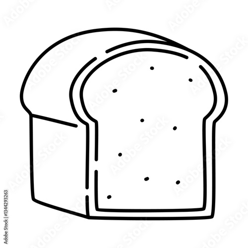bread outline illustration, slice of bread line illustration.
