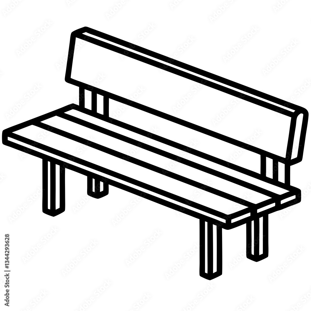 Simple and Elegant Classroom Bench Line Art Simple and Elegant Classroom Bench Line Art