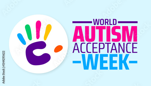 World Autism Acceptance Week background banner or poster design template. observed every year in  April. Holiday concept. Use to any Template, card, poster, placard, template.