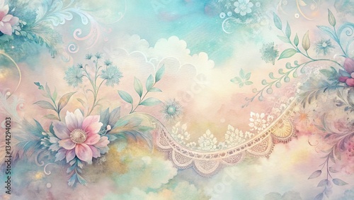 Pastel Ethereal Lace Wallpaper: Watercolor Texture Background