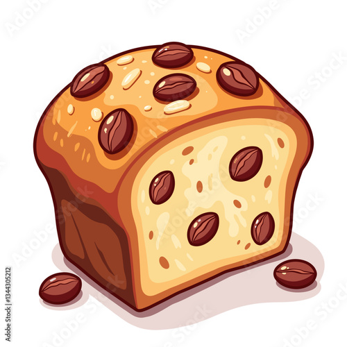 Delicious kulich bread with raisins and nuts, festive delight