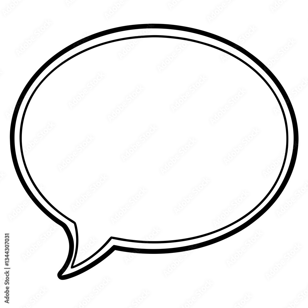 Speech Bubbles in Elegant Outline Style Speech Bubbles in Elegant Outline Style