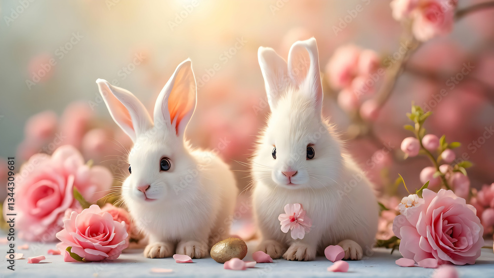 easter bunny and eggs easter bunny and eggs
