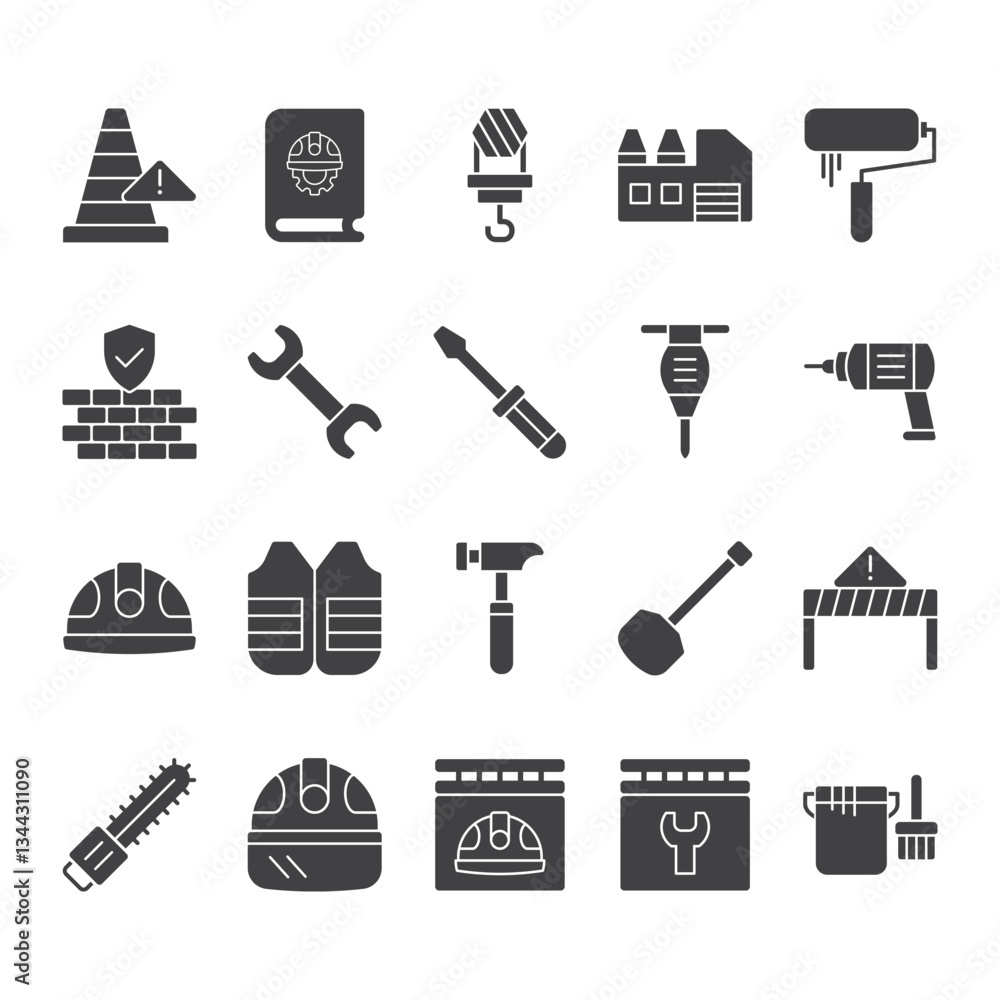 Obraz premium Construction Tool Icon Set