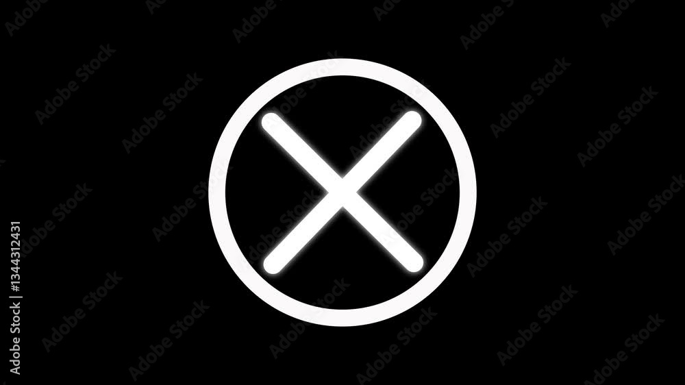 Cross animation of Warning or stop or no entry or Bad or Ban or Prohibited or forbidden or not allowed circle and line symbol icon 4k on green screen Background Cross animation of Warning or stop or no entry or Bad or Ban or Prohibited or forbidden or not allowed circle and line symbol icon 4k on green screen Background
