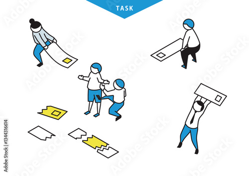 Task management illustration set (destruction version)