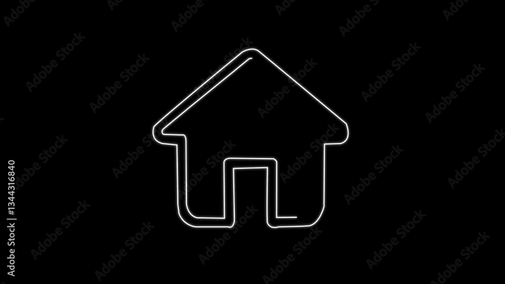 Simple home icon animation on a white background. Simple home icon animation on a white background.