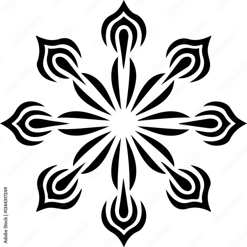 Fototapeta premium Mandala Stencil Vector Design, Intricate Mandala Stencil Art, Circular Mandala Stencil Vector, Decorative Mandala Template Design, Floral Mandala Stencil Vector, Traditional Mandala Vector Art, Abstra