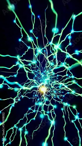 Captivating Electric Surge Footage with Dynamic Neon Patterns