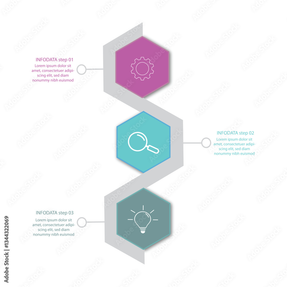 Modern infographic template. Creative circle element design with marketing icons. Business concept with 3 options