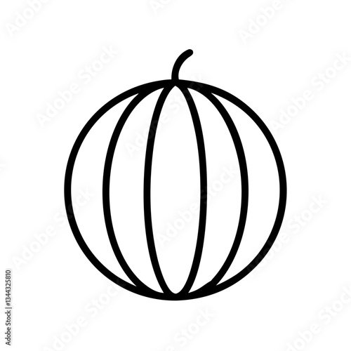 Outline vector icon of watermelon for summer fruit and cooking