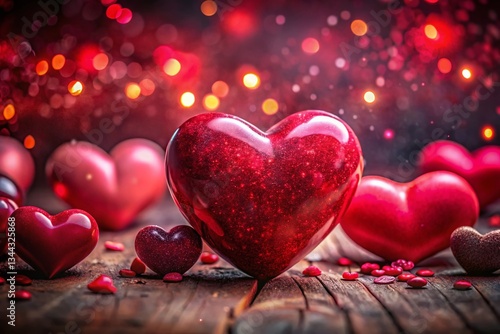 Romantic Valentine's Day Heart Set: Low Light Splashes & Stains Stock Photo