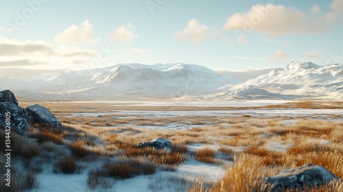 Stunning Arctic tundra featuring frozen landscapes and endless snow-covered plains high resolution wallpaper