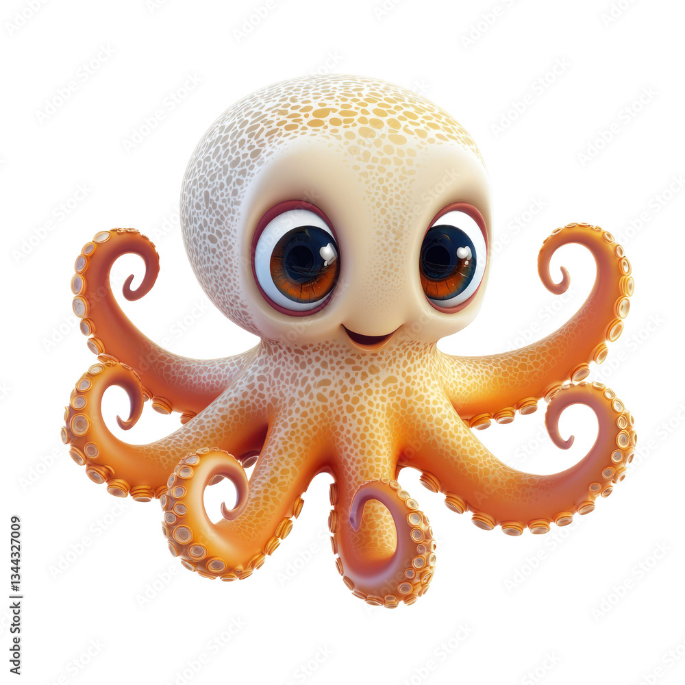 Obraz premium 3D icon of Dumbo octopus isolated on transparency background