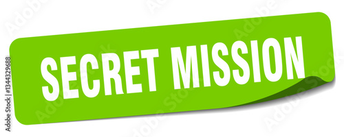 secret mission sticker. secret mission label