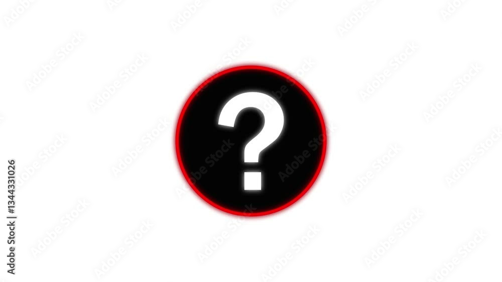 Animation of question mark with transparent background for video creation. Alpha channel Animation of question mark with transparent background for video creation. Alpha channel