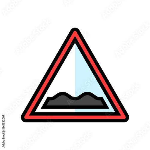 potholes car driving obstacles color icon vector illustration