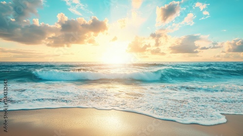 Bright and cheerful summer background with warm sunlight, tropical vibes, and vibrant colors — perfect for vacation ads, seasonal designs, and joyful creative projects.
