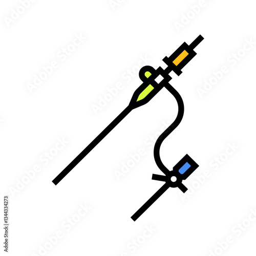 cardiac catheter cardiology accessories color icon vector illustration