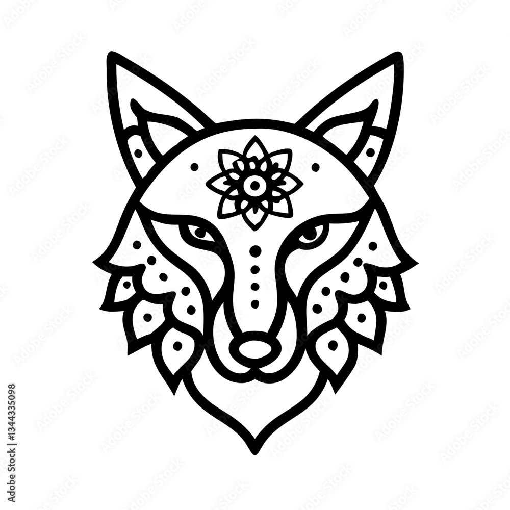 Fototapeta premium wolf head tattoo