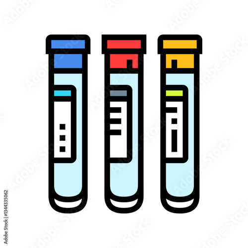 blood test vials cardiology accessories color icon vector illustration