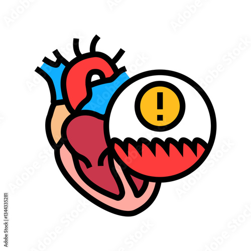 ventricular tachycardia cardiology color icon vector illustration