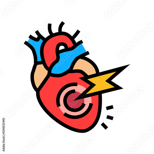 heart failure cardiology disease color icon vector illustration
